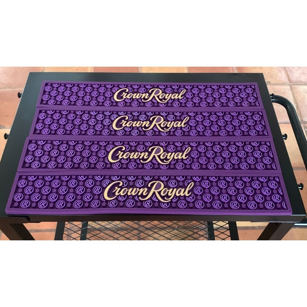 Crown Royal Canadian Whiskey Bar Mat Rail Runner Bartender Mat 21"x3.5" Purple
